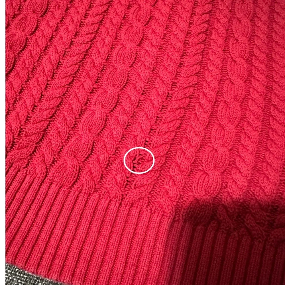 Sean John Mens 3XL Sweater Red Cable Knit Shawl Neck Toggle